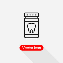 Dental Pills Bottle Icon Vector Illustration Eps10