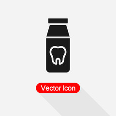 Dental Pills Bottle Icon Vector Illustration Eps10