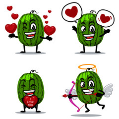 Vector illustration of watermelon mascot or character