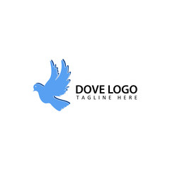 flying bird dove logo template design vector
