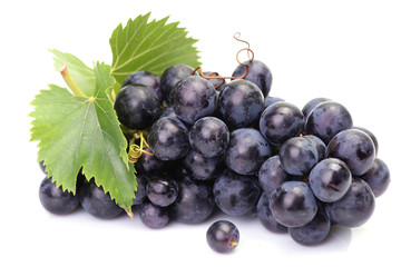 Grapes on a white background
