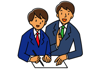 個別指導の男性講師と男子生徒