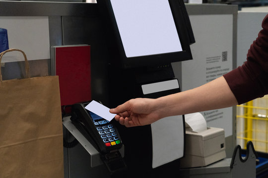 Self Service Checkout In Supermarket