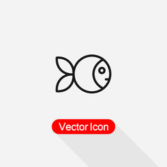 Fish Icon, Puffer Fish Icon Vector Illustration Eps10