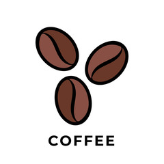 Coffee beans icon vector design illustration. Coffee icon vector isolated on white background. Simple Coffee beans design for Logo, web icon, sign and symbol vector illustration template.