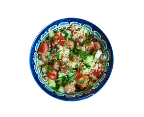 Grilled aubergine tabbouleh