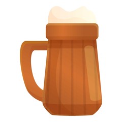 Irish beer mug icon. Cartoon of irish beer mug vector icon for web design isolated on white background