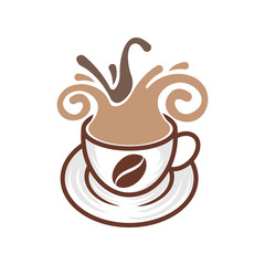Coffee Logo design vector illustration. Vintage Coffee Logo vector design concept for cafe and restaurant. Abstract Coffee Shop vector design for Logo, icon, label, badge, sign and symbol.