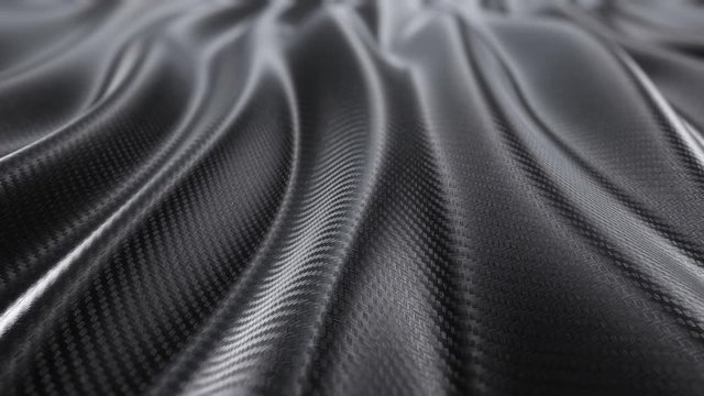 Carbon wave close-up pattern background seamless motion loop. 3D animation