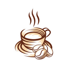 Coffee Logo design vector illustration. Vintage Coffee Logo vector design concept for cafe and restaurant. Abstract Coffee Shop vector design for Logo, icon, label, badge, sign and symbol.