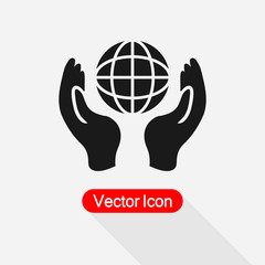 Global Business Icon, Globe Sign Go To Web Icon, Link Icon vector illustration eps 10