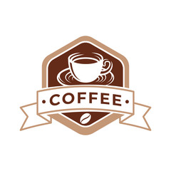 Coffee Logo design vector illustration. Retro Vintage Coffee Logo vector design concept for cafe and restaurant emblem. Coffee Shop vector design for Logo, icon, label, badge, sign and symbol.