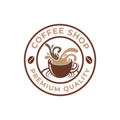 Coffee Logo design vector illustration. Retro Vintage Coffee Logo vector design concept for cafe and restaurant emblem. Coffee Shop vector design for Logo, icon, label, badge, sign and symbol.