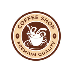 Coffee Logo design vector illustration. Retro Vintage Coffee Logo vector design concept for cafe and restaurant emblem. Coffee Shop vector design for Logo, icon, label, badge, sign and symbol.