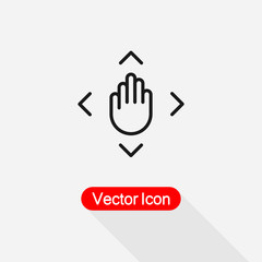 Hand On Remote Control Button Icon vector illustration eps 10