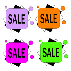 Sale coupons banner different colors