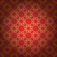 bright red vector background with vintage ornament