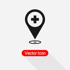 Obraz premium Medical Map Pointer Icon vector illustration Eps10