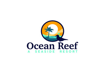 Travel logo, Hotel logo, Travelling logo, Tourism logo, Adventure logo, Business logo, Logo design, Ocean resort logo