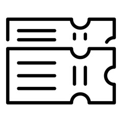 Ballet tickets icon. Outline ballet tickets vector icon for web design isolated on white background