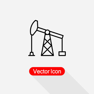 Oil Rig Icon Oil Pump Icon, Oil Pump Logo Vector Illustration Eps10