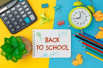 Back to school concept - school office supplies