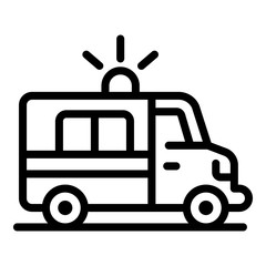 Ambulance icon. Outline ambulance vector icon for web design isolated on white background © ylivdesign