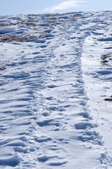 Beautiful pure snowscape,winter in the mountainside outdoor.