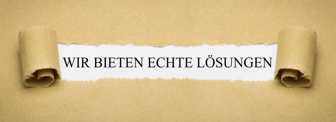 Wir bieten echte Lösungen