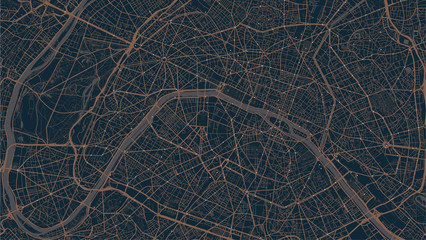 Detailed vector map of Paris, France