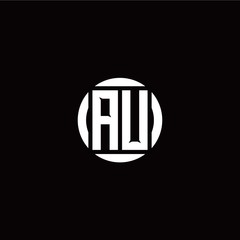 A U initial logo modern isolated with circle template