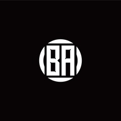 B A initial logo modern isolated with circle template