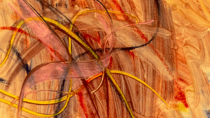 Abstract loops and lines on brown background
