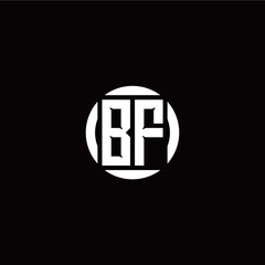 B F initial logo modern isolated with circle template