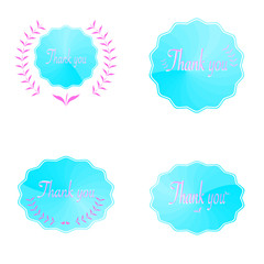 set of colorful labels sticker Icon for Thank you tag, abstract background texture pattern vector illustration art graphic design vintage 