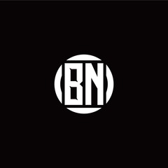 B N initial logo modern isolated with circle template