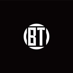 B T initial logo modern isolated with circle template