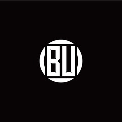 B U initial logo modern isolated with circle template