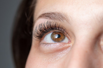 Eyes with Long Eyelashes. Eyelash Extension. Lashes.