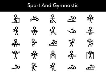 Gymnastic icon set.