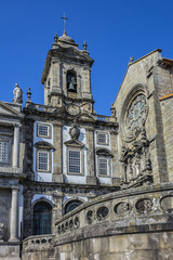 Fototapeta na wymiar Architectural fragments of Porto Church of Saint Francis (Igreja de Sao Francisco, 1410) - a fine example of Gothic architecture in the city. Porto, Portugal.