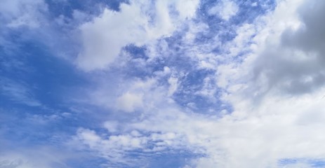 Obraz premium blue sky with clouds​ nature​ background​ appropriate idea for​ copy space​ write​ text​ messages