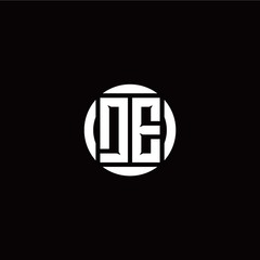 D E initial logo modern isolated with circle template