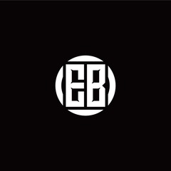 E B initial logo modern isolated with circle template