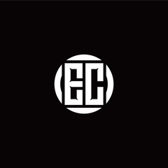 E C initial logo modern isolated with circle template