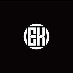 E K initial logo modern isolated with circle template