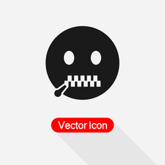 Secret Emoji Icon Vector Illustration Eps10