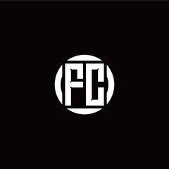 F C initial logo modern isolated with circle template