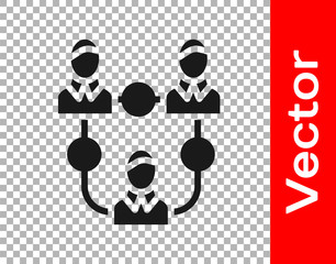 Black Project team base icon isolated on transparent background. Business analysis and planning, consulting, team work, project management. Vector.