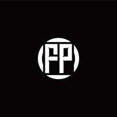 F P initial logo modern isolated with circle template